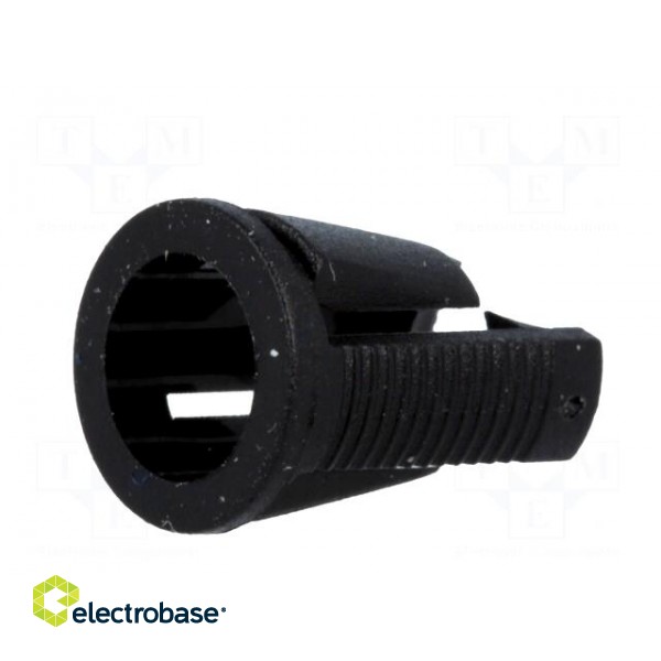 LED holder | 5mm | one-piece | black | UL94V-2 | L: 9.8mm | Mat: polyamide image 2