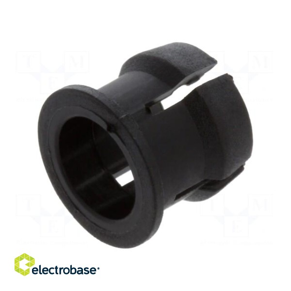 LED holder | 5mm | two-piece | black | UL94V-2 | L: 6.3mm | Mat: polyamide фото 1