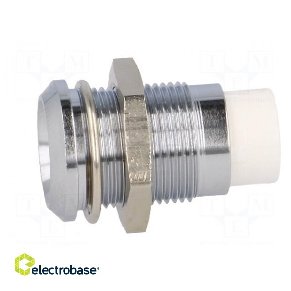 LED holder | 8mm | chromium | metal | concave | with plastic plug фото 3