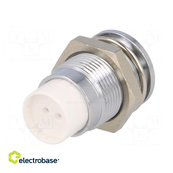 LED holder | 8mm | chromium | metal | concave | with plastic plug image 6