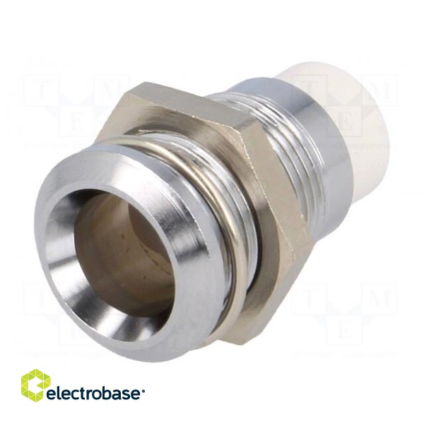 LED holder | 8mm | chromium | metal | concave | with plastic plug фото 1