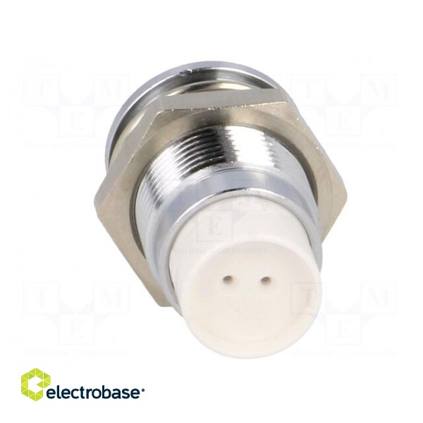 LED holder | 8mm | chromium | metal | concave | with plastic plug фото 5