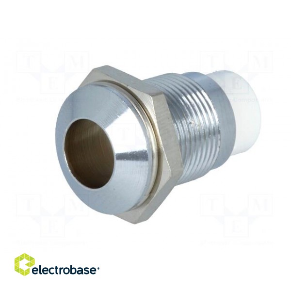 LED holder | 8mm | chromium | metal | convex | with plastic plug фото 2