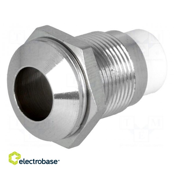 LED holder | 8mm | chromium | metal | convex | with plastic plug image 1
