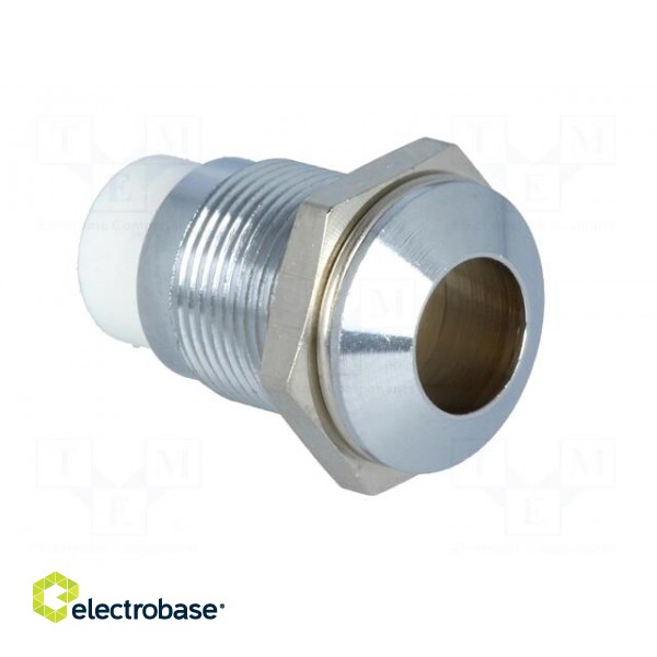 LED holder | 8mm | chromium | metal | convex | with plastic plug paveikslėlis 8