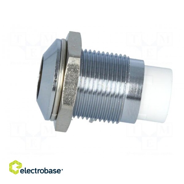 LED holder | 8mm | chromium | metal | convex | with plastic plug фото 3