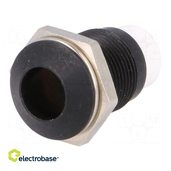 LED holder | 8mm | metal | convex | with plastic plug | black image 1