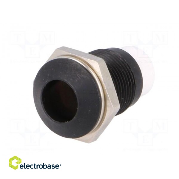 LED holder | 8mm | metal | convex | with plastic plug | black фото 2