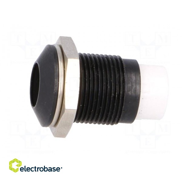 LED holder | 8mm | metal | convex | with plastic plug | black фото 3