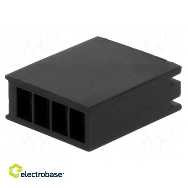 LED housing | polyamide | angular | black | UL94V-2 | No.of diodes: 4 image 1