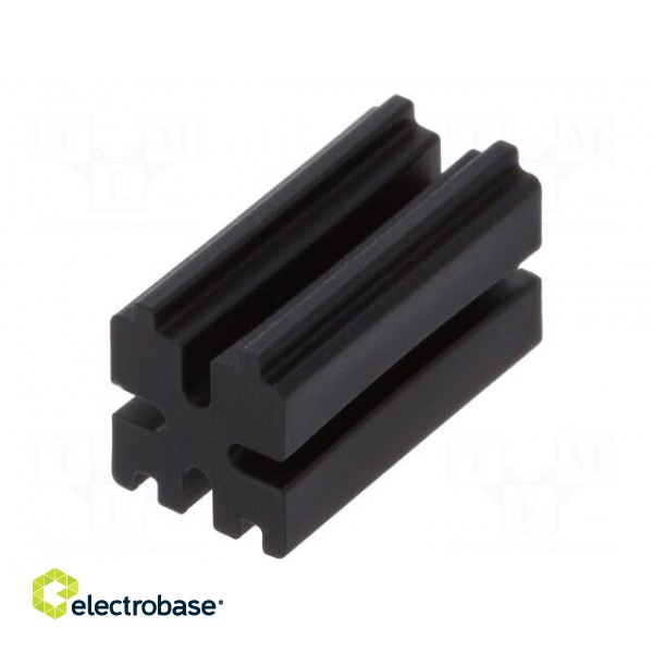 Spacer sleeve | LED | ØLED: 3mm | L: 10mm | black | UL94V-0 | W: 5mm