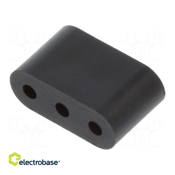 Spacer sleeve | LED | ØLED: 3mm | L: 4.8mm | black | UL94V-0 | Mat: PVC