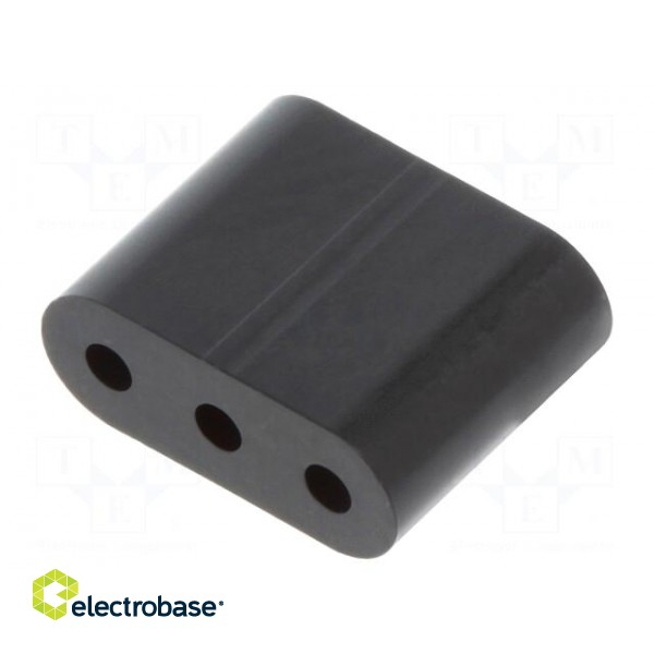 Spacer sleeve | LED | ØLED: 3mm | L: 6.4mm | black | UL94V-0 | Mat: PVC