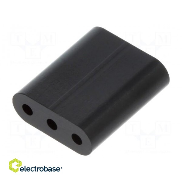 Spacer sleeve | LED | ØLED: 3mm | L: 9.5mm | black | UL94V-0 | Mat: PVC