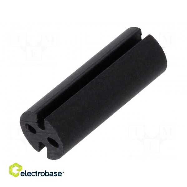 Spacer sleeve | LED | Øout: 4.8mm | ØLED: 3mm | L: 12.7mm | black | UL94V-0