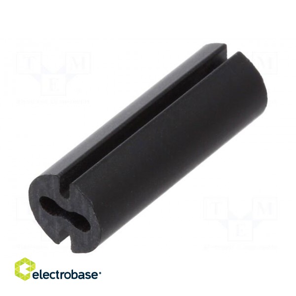 Spacer sleeve | LED | Øout: 4.8mm | ØLED: 3mm | L: 14mm | black | UL94V-0