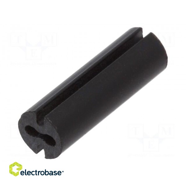 Spacer sleeve | LED | Øout: 4.8mm | ØLED: 3mm | L: 15mm | black | UL94V-0