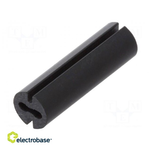 Spacer sleeve | LED | Øout: 4.8mm | ØLED: 3mm | L: 16mm | black | UL94V-0