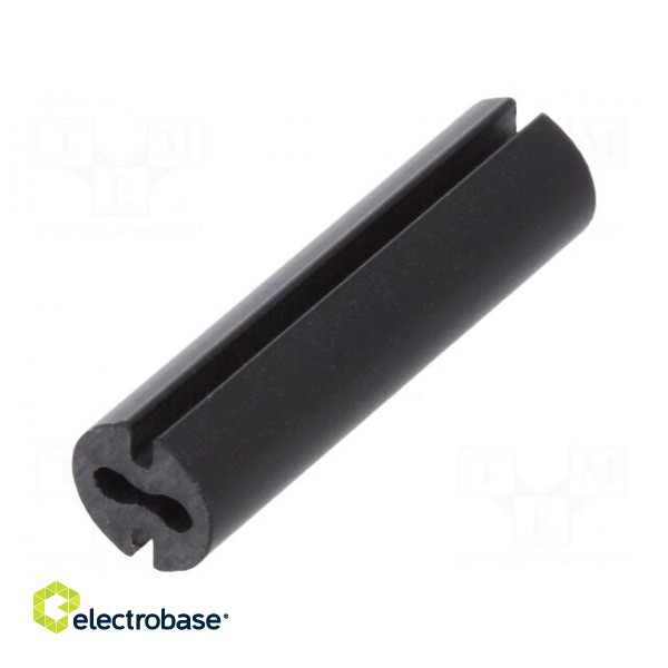 Spacer sleeve | LED | Øout: 4.8mm | ØLED: 3mm | L: 18mm | black | UL94V-0
