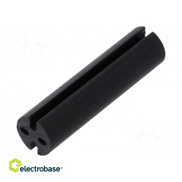 Spacer sleeve | LED | Øout: 4.8mm | ØLED: 3mm | L: 19.1mm | black | UL94V-0