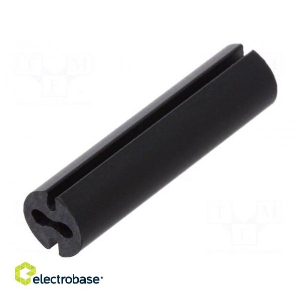 Spacer sleeve | LED | Øout: 4.8mm | ØLED: 3mm | L: 19mm | black | UL94V-0