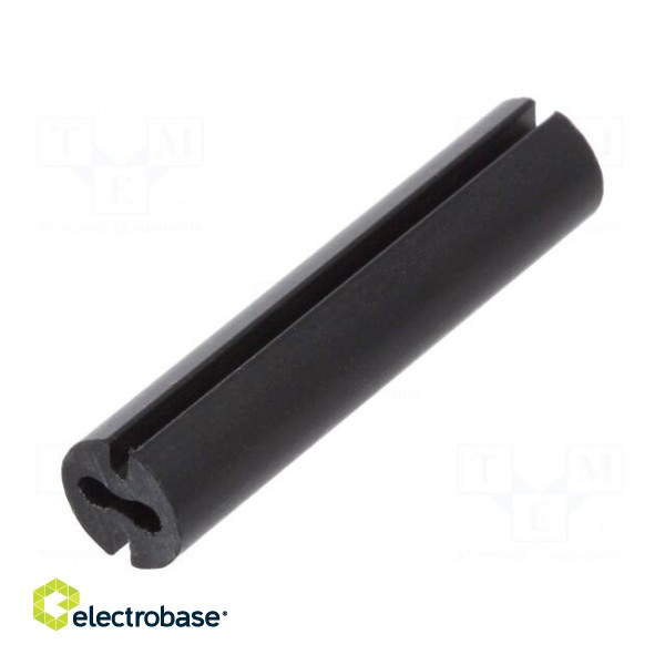 Spacer sleeve | LED | Øout: 4.8mm | ØLED: 3mm | L: 22mm | black | UL94V-0