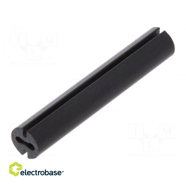Spacer sleeve | LED | Øout: 4.8mm | ØLED: 3mm | L: 28mm | black | UL94V-0