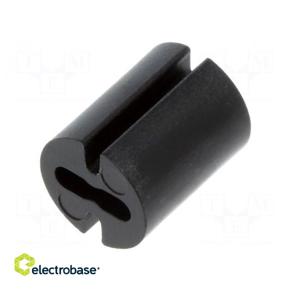 Spacer sleeve | LED | Øout: 4.8mm | ØLED: 3mm | L: 6mm | black | UL94V-0