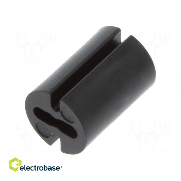 Spacer sleeve | LED | Øout: 4.8mm | ØLED: 3mm | L: 7mm | black | UL94V-0