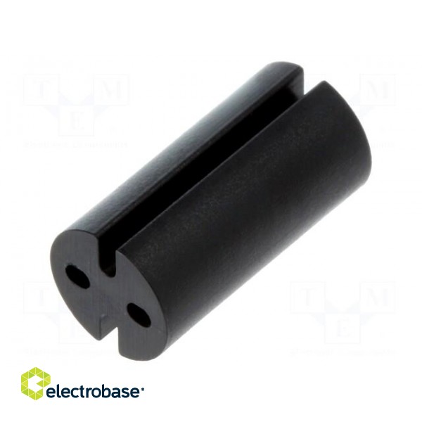 Spacer sleeve | LED | Øout: 4.8mm | ØLED: 3mm | L: 9.5mm | black | UL94HB
