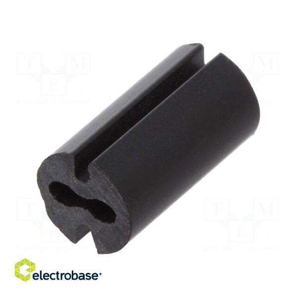 Spacer sleeve | LED | Øout: 4.8mm | ØLED: 3mm | L: 9mm | black | UL94V-0