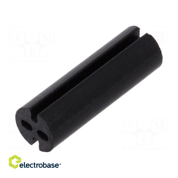Spacer sleeve | LED | Øout: 4mm | ØLED: 3mm | L: 12.7mm | black | UL94V-0