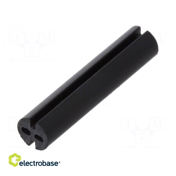 Spacer sleeve | LED | Øout: 4mm | ØLED: 3mm | L: 19.1mm | black | UL94V-0