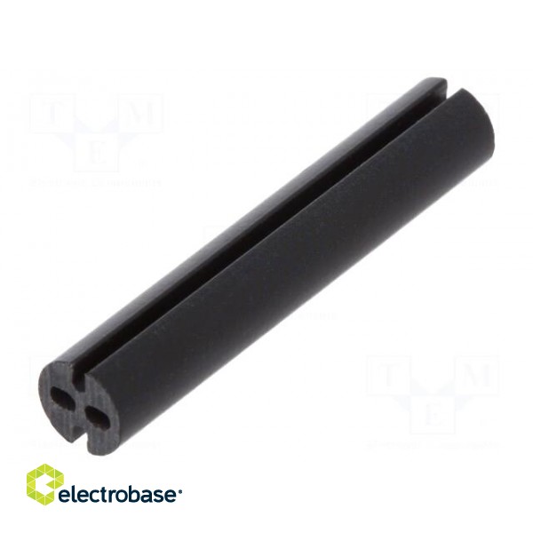 Spacer sleeve | LED | Øout: 4mm | ØLED: 3mm | L: 22.2mm | black | UL94V-0