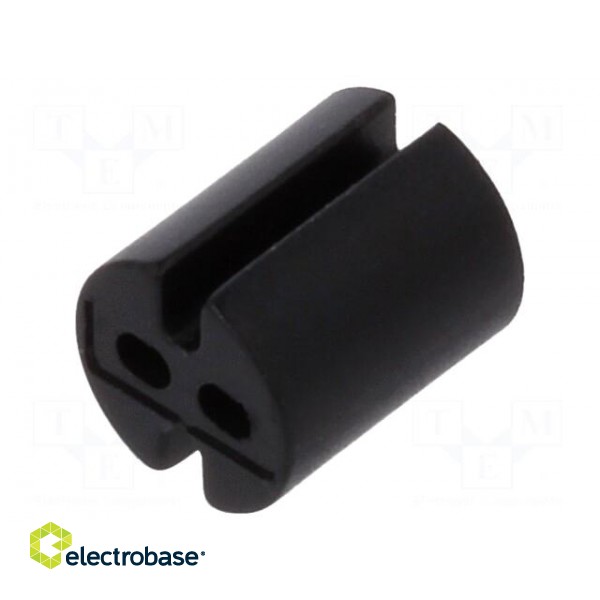 Spacer sleeve | LED | Øout: 4mm | ØLED: 3mm | L: 4.8mm | black | UL94V-0