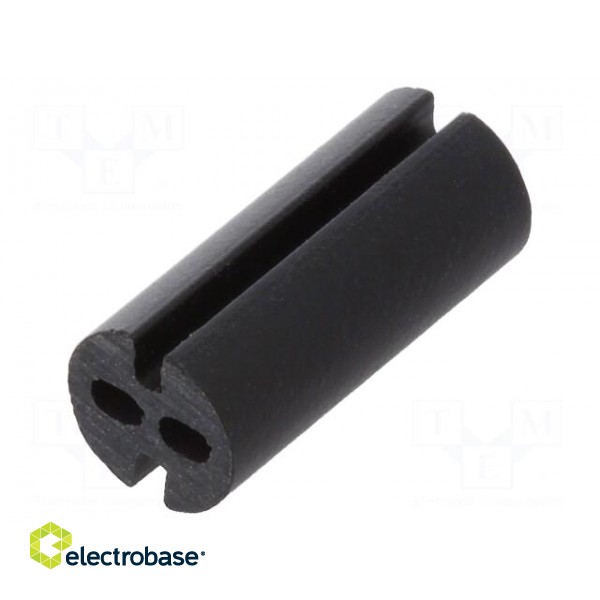 Spacer sleeve | LED | Øout: 4mm | ØLED: 3mm | L: 9.5mm | black | UL94V-0