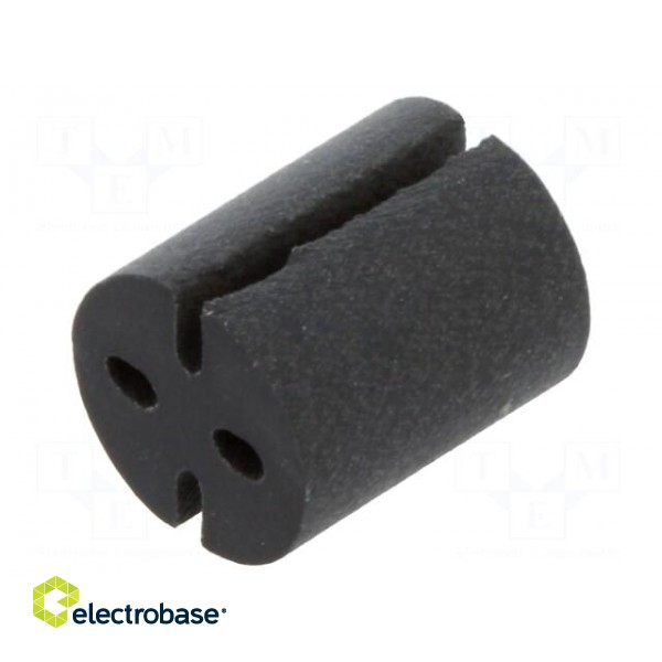 Spacer sleeve | LED | Øout: 5.1mm | ØLED: 3mm,5mm | black | UL94V-0 | PVC