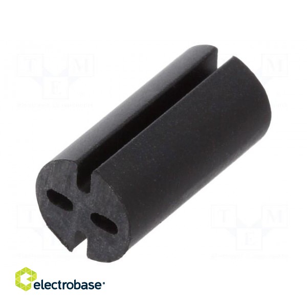 Spacer sleeve | LED | Øout: 5.1mm | ØLED: 5mm | L: 10mm | black | UL94V-0
