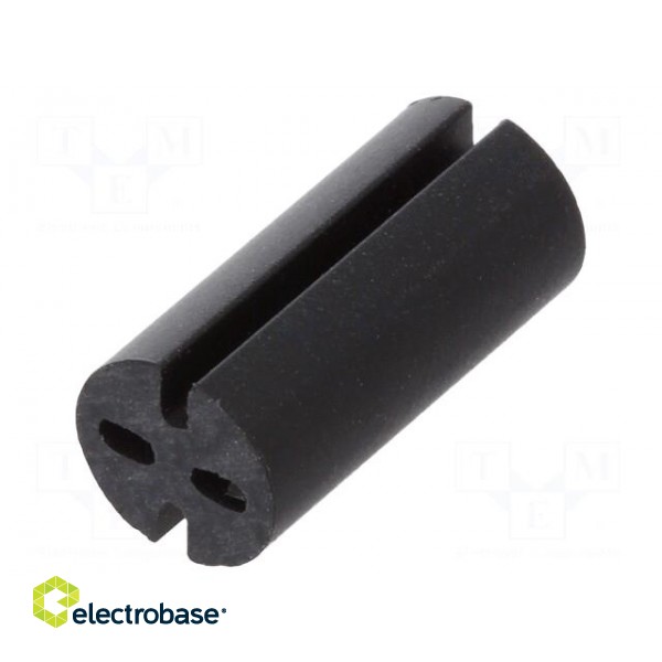 Spacer sleeve | LED | Øout: 5.1mm | ØLED: 5mm | L: 11mm | black | UL94V-0