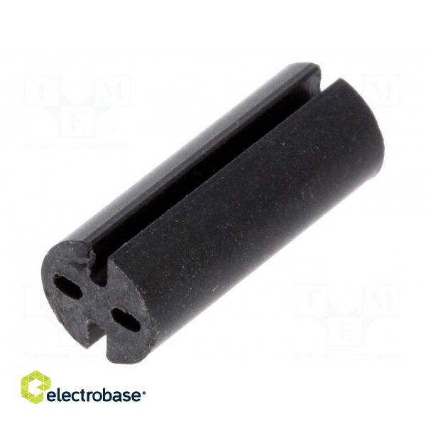 Spacer sleeve | LED | Øout: 5.1mm | ØLED: 5mm | L: 13mm | black | UL94V-0