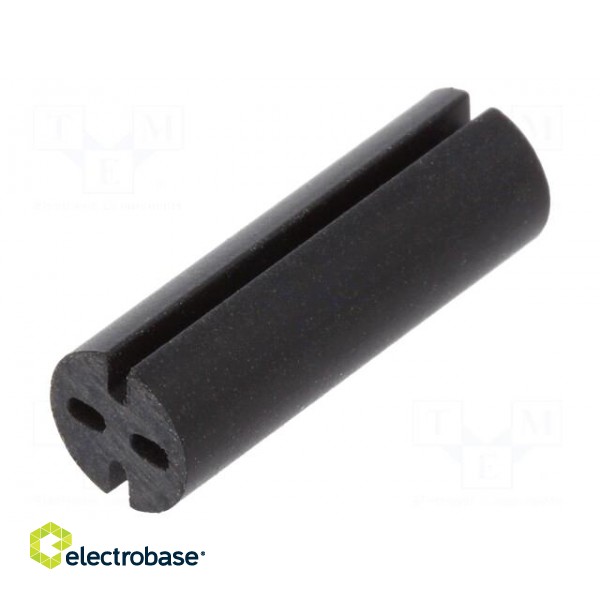 Spacer sleeve | LED | Øout: 5.1mm | ØLED: 5mm | L: 15mm | black | UL94V-0