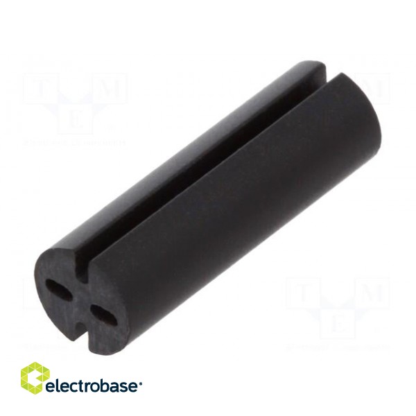 Spacer sleeve | LED | Øout: 5.1mm | ØLED: 5mm | L: 16mm | black | UL94V-0
