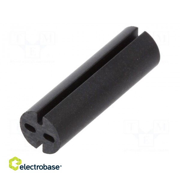 Spacer sleeve | LED | Øout: 5.1mm | ØLED: 5mm | L: 17mm | black | UL94V-0