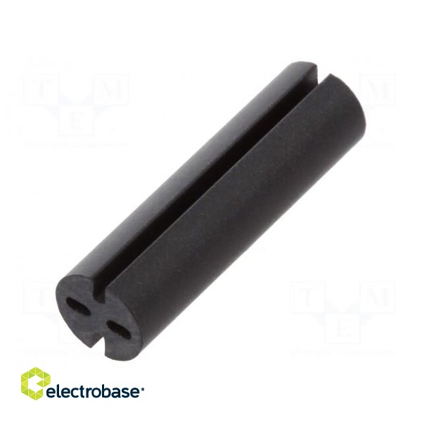 Spacer sleeve | LED | Øout: 5.1mm | ØLED: 5mm | L: 18mm | black | UL94V-0