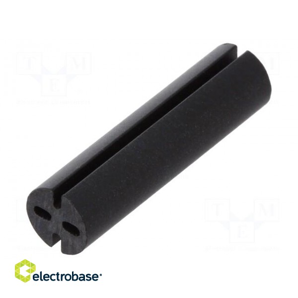 Spacer sleeve | LED | Øout: 5.1mm | ØLED: 5mm | L: 19mm | black | UL94V-0