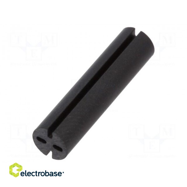 Spacer sleeve | LED | Øout: 5.1mm | ØLED: 5mm | L: 21mm | black | UL94V-0