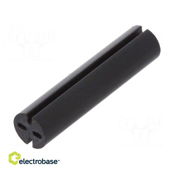 Spacer sleeve | LED | Øout: 5.1mm | ØLED: 5mm | L: 22mm | black | UL94V-0