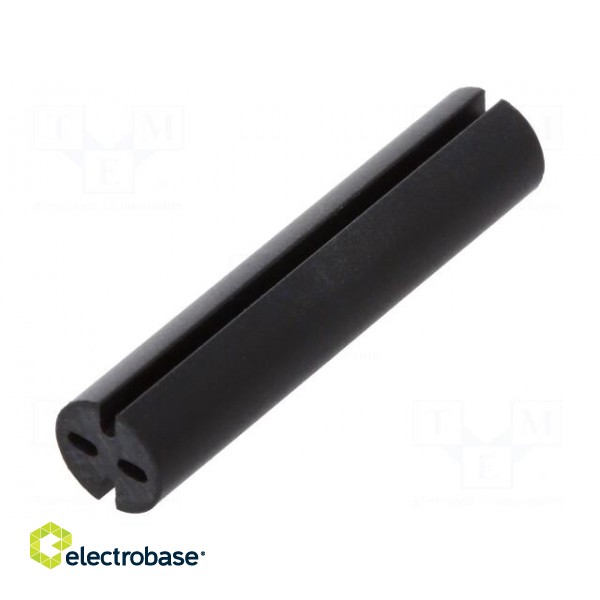 Spacer sleeve | LED | Øout: 5.1mm | ØLED: 5mm | L: 24mm | black | UL94V-0