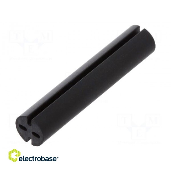Spacer sleeve | LED | Øout: 5.1mm | ØLED: 5mm | L: 26mm | black | UL94V-0