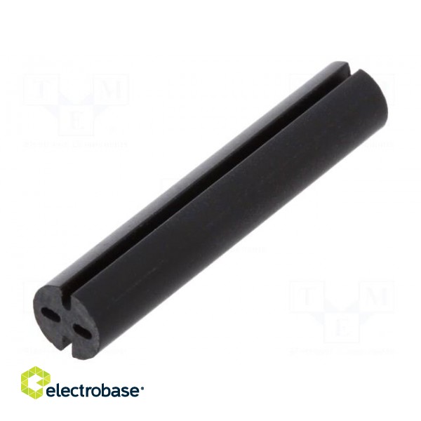 Spacer sleeve | LED | Øout: 5.1mm | ØLED: 5mm | L: 27mm | black | UL94V-0